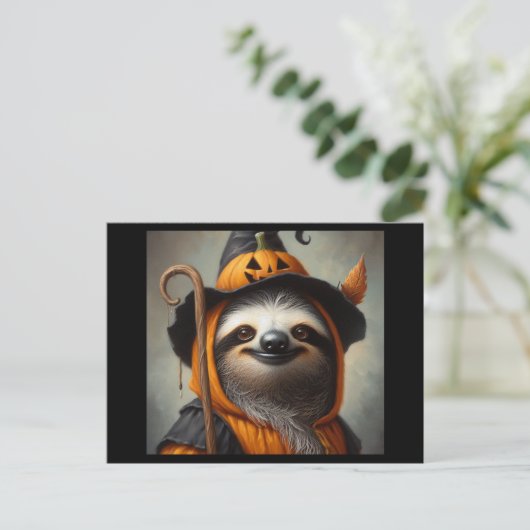 Sloth Halloween Briefkaart (Staand voorkant)