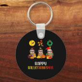 Sloth Halloween Christmas Happy Hallothanksmas Tha Sleutelhanger (Voorkant)