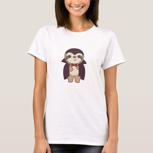 Sloth Halloween Cute Devil Vampire Costume T-shirt (Voorkant)