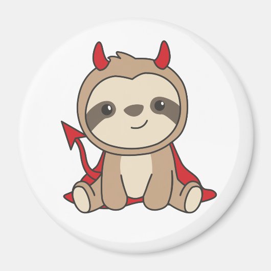 Sloth Halloween Cute Devil Witch Costume Magneet (Voorkant)