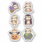 Sloth Halloween Devil Pumpkin Vampire Costume Sticker (Voorkant)