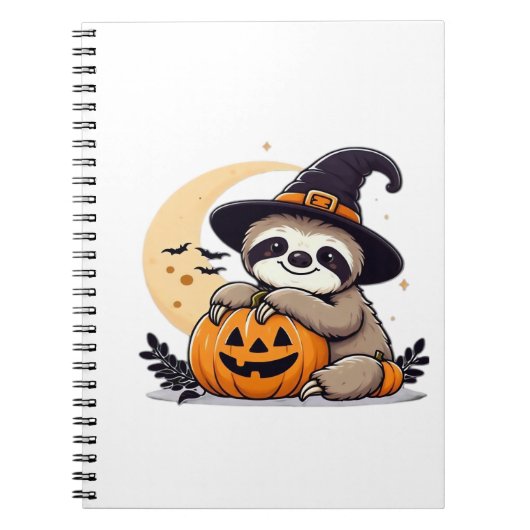 Sloth Halloween Motif Cute Classic T-Shirt Notitieboek (Voorkant)