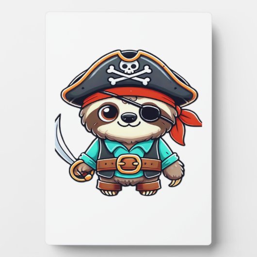 Sloth Halloween Pirate Kinder Vrouwen Mannen Sloth Fotoplaat (voorkant)