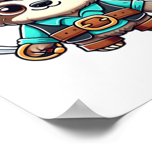 Sloth Halloween Pirate Kinder Vrouwen Mannen Sloth Poster (Hoek)