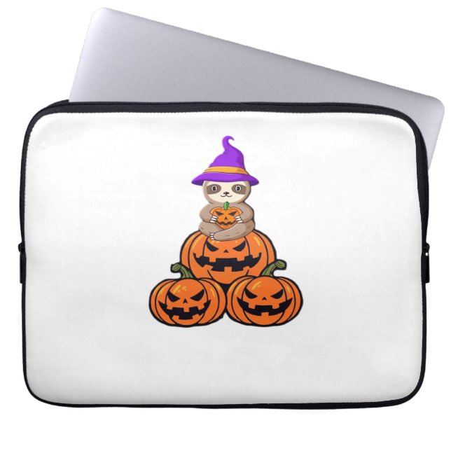 Sloth Halloween Premium T-Shirt Laptop Sleeve (Voorkant)