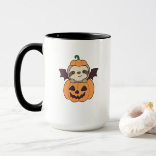 Sloth Halloween Pumpkin Bat Costume Mok