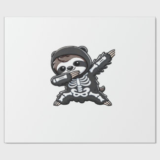 Sloth Halloween Skeleton Kids Women Men Sloth Clas Cadeaupapier