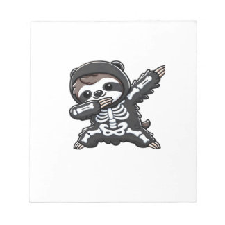 Sloth Halloween Skeleton Kids Women Men Sloth Clas Notitieblok
