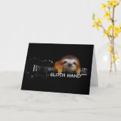 Sloth Hand Gitarist Verjaardag Kaart (Gele Bloem)
