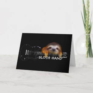 Sloth Hand Gitarist Verjaardag Kaart