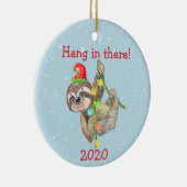 Sloth Hang in Daar kerstpandemie 2020 Keramisch Ornament (Rechts)