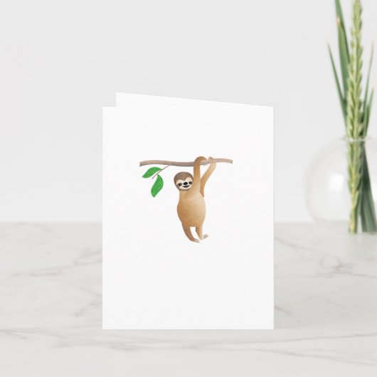 Sloth Hang in There Aanmoediging of Get Well (Achterkant)