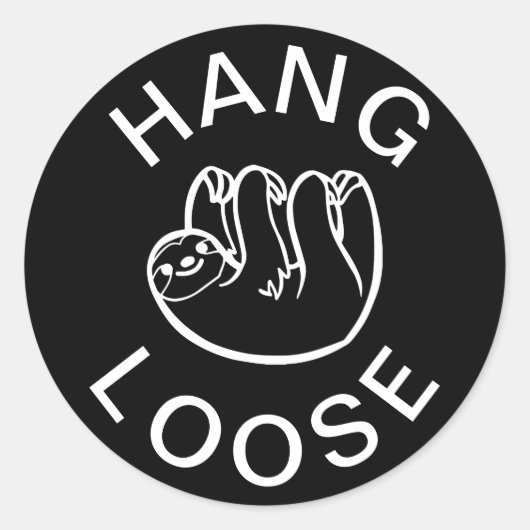 Sloth Hang Loose Ronde Sticker (Voorkant)
