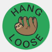 Sloth Hang Loose Ronde Sticker (Voorkant)