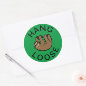 Sloth Hang Loose Ronde Sticker (Envelop)