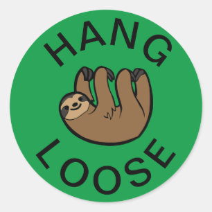 Sloth Hang Loose Ronde Sticker