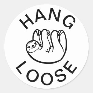 Sloth Hang Loose Ronde Sticker