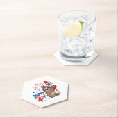 Sloth Happy 4th Rocket Fireworks Nederland Kartonnen Onderzetters (Insitu)