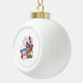 Sloth Happy 4th Rocket Fireworks Nederland Keramische Bal Ornament (Rechts)