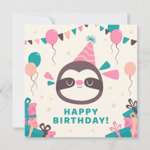 Sloth Happy Birthday Feestdagenkaart