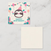 Sloth Happy Birthday Notitiekaartje (Voorkant / Achterkant)