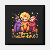 Sloth Happy Hallothanksmas Halloween Thanksgiving  Magneet (Voorkant)