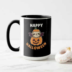 Sloth Happy Halloween Pumpkin Bat Costume Mok