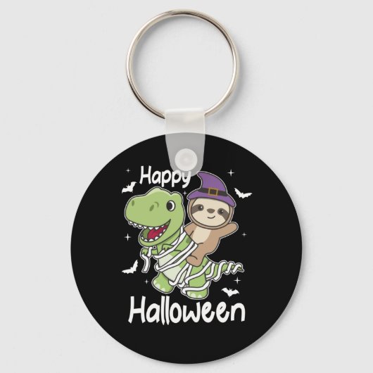 Sloth Happy Halloween T-rex Mummy Costume Sleutelhanger (Voorkant)