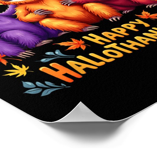 Sloth Happy Hanksmas Halloween Thanksgiving Poster (Hoek)