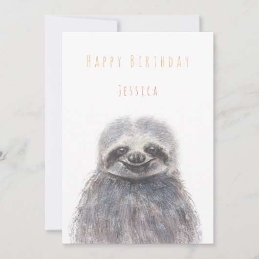 sloth Happy jarig wenskaart Kaart (Voorkant)