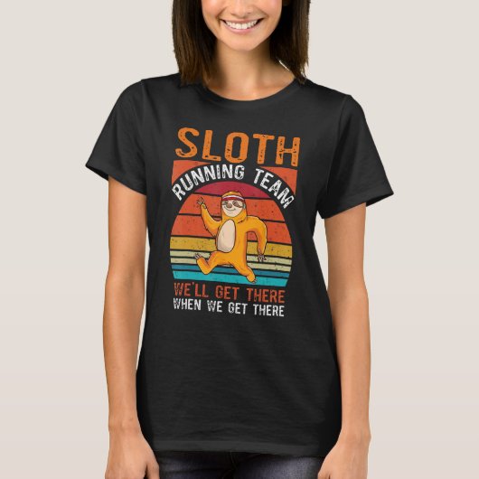 Sloth hardloopteam Funny Marathon Team T-shirt (Voorkant)