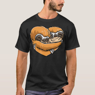 Sloth Hart Valentijnsdag Gift voor Meisjes Mannen T-shirt