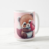 Sloth Heart & Big Eyes Waterverf Naam toevoegen Koffiemok (Voorkant rechts)