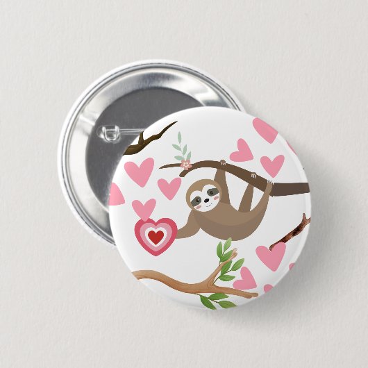 Sloth Heart Button (Voorkant /achterkant)