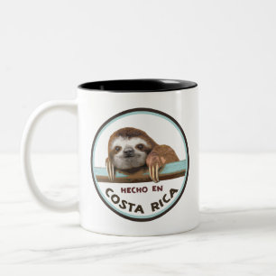 Sloth - Hecho en Costa Rica, Pura Vida Two-Tone Co Tweekleurige Koffiemok