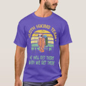 Sloth Hiker Camper Funny Retro T-shirt (Voorkant)