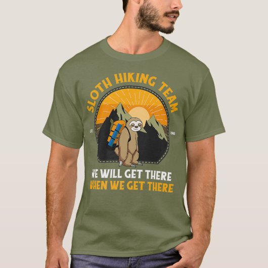 Sloth Hiking Shirt Sloth Hiking Team Premium (Voorkant)