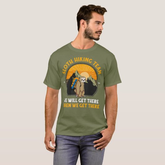 Sloth Hiking Shirt Sloth Hiking Team Premium (Voorkant volledig)