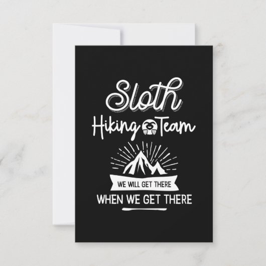 Sloth Hiking Team dat we zullen krijgen als we er  RSVP Kaartje (Voorkant)