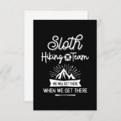 Sloth Hiking Team dat we zullen krijgen als we er  RSVP Kaartje (Voorkant / Achterkant)