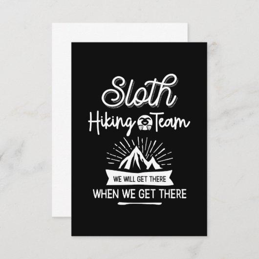 Sloth Hiking Team dat we zullen krijgen als we er  RSVP Kaartje (Voorkant / Achterkant)
