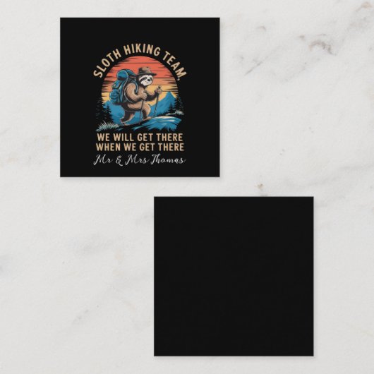 Sloth Hiking Team dat we zullen krijgen als we er Vierkante Visitekaartje (Voorkant / Achterkant)