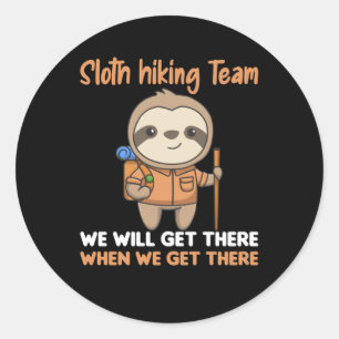 Sloth Hiking Team Fun Sloths Hiking Ronde Sticker