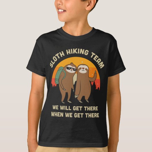 Sloth Hiking Team - Funny  Gift T-shirt (Voorkant)