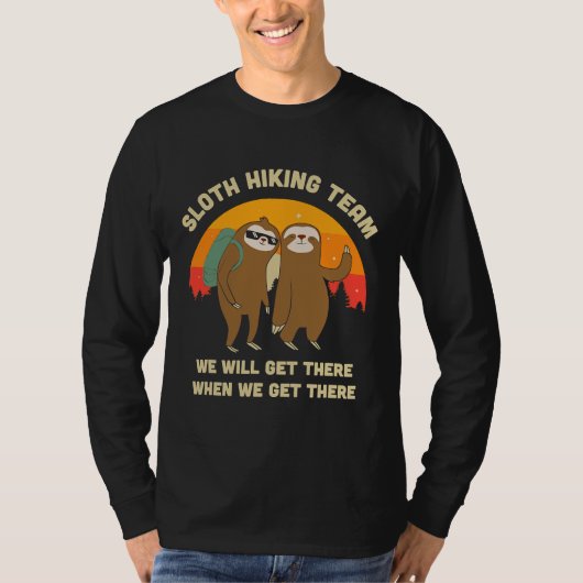 Sloth Hiking Team Funny  T-shirt (Voorkant)