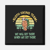 Sloth Hiking Team Hiker Camper Funny Retro  Magneet (Voorkant)