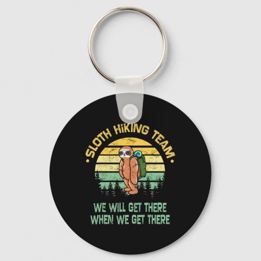 Sloth Hiking Team Hiker Camper Funny Retro  Sleutelhanger (Voorkant)