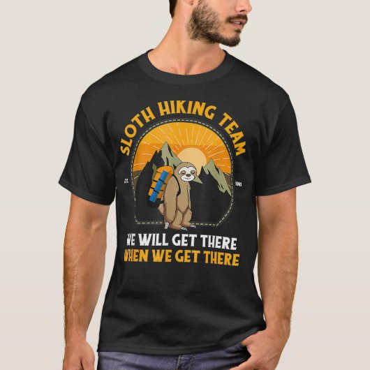 Sloth Hiking Tshirt Sloth Hiking Team (Voorkant)