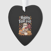 Sloth holding pumpkin spice happy Fall Yall autumn Ornament (voorkant)