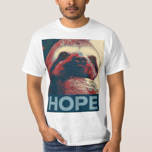 Sloth Hope Poster T-shirt (Voorkant)